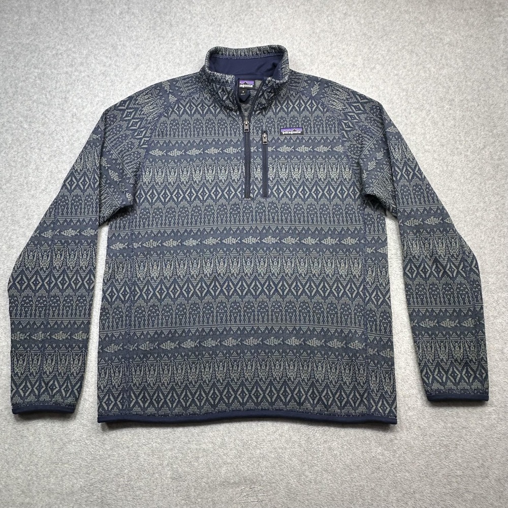 Patagonia Better Sweater Fleece Pullover Men Medium Falconer Legend Navy 1/4 Zip